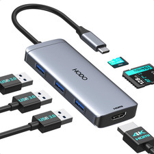USB-C Hub Multiport Adapter for MacBook Air/Pro - 6 in 1 HDMI 6-in-1, Gray  picture