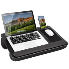 LAPGEAR Home Office Pro Lap Desk - Black Carbon, Fits 15.6” Laptops | Built-In M picture