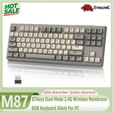 ZIYOULANG M87 87Keys Dual Mode 2.4G Wireless Membrane RGB Keyboard Silent For PC picture