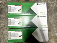 Genuine Set of 3 Lexmark 72K0DM0 72K0DY0 72K0DC0 CMY Developer Units picture