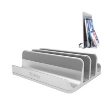 BEQU 4 Slots Vertical Laptop Stand/Holder, Heavy Duty Aluminum (Silver) picture