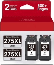 PG-275XL 2 Pack Black XL Ink Cartridges For Canon PIXMA TS3522 TS3722 TR4722 picture