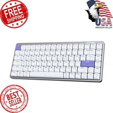 Epomaker Luma84 Mechanical Keyboard White Purple Gateron Brown picture