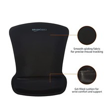 AMAZON BASICS IRREGULAR ERGONOMIC GEL COMPUTER MOUSE PAD WITH WRIST REST - picture