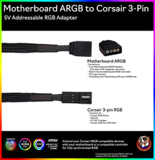 Motherboard RGB (Aura/Mystic Light) to Corsair RGB (3-pin) Adapter picture