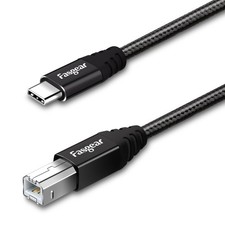 Fasgear USB C to B Printer Cable 16ft Long Nylon Braided 16ft, Black  picture