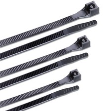 Calterm 71111 Cable Ties 4 6 8 Inch 18 45 lb 500 Pk Black UV Resistant picture