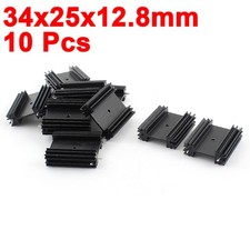 10Pcs Aluminum Heat Radiator Heatsink Cooling Fin 34x25x12.8mm Black picture