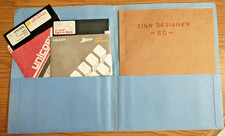 Sign Designer Vintage Software 5.25 Floppy Disk Set+ Printed Manual IBM Computer picture