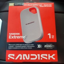SanDisk Extreme Portable SSD 1TB 2000MB/s USB-C Password Protection Gray picture