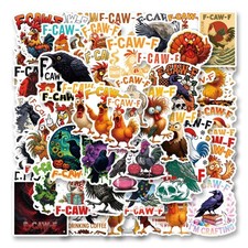 50Pcs F-CAW-F Stickers Funny Meme F Caw F Chicken Crow Sticker F-caw-f picture