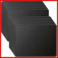 Durable 12-Pack Black Mouse Pads - Smooth, Anti-Fray & Waterproof for All Needs picture