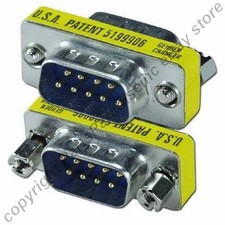 Lot10DB9pin Male-M Serial RS232 Mini Gender Changer/Coupler/Joiner Cable Adapter picture
