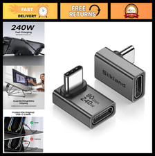 80Gbps USB C Right Angle Adapter 2 Pack, 16K/Dual 8K, 240W Male to Female Extend picture