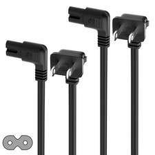 Angled 2-Slot Non-Polarized Angle Power Cord 2 FT (2-Pack), 90 Degree L-Shape... picture