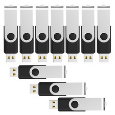 10 Pack 128MB Swivel USB Flash Drives Memory Stick U Disk Thumb Pen Drive Black picture