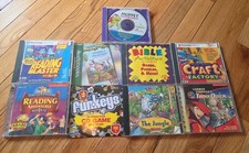 Lot of 9 Vtg Kids PC Games The Jungle Carmen Sandiego Reading Blaster Win CD-ROM picture
