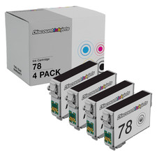 4PK T0781 78 Black Ink Cartridge for Epson T078120 Stylus Photo R260 RX595 RX680 picture