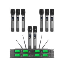 Wireless Microphone System 8 Channel Microphones UHF 8 Handheld Mic Karaoke D... picture