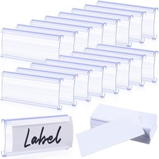 Yulejo 100 Pcs Wire Shelf Label Holders, 100 Pcs Paper Inserts picture