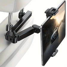 Car Headrest Tablet Holder, 3 in 1 Extension Adjustable Arm Tablet Car Mount for picture