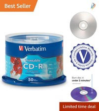 CD-R Blank Discs 50pk: High-Quality Silver Inkjet Printable 700MB 80min Capacity picture