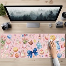 31.5x11.8 Inch Aesthetic Pink Waterproof NonSlip XL Gaming Desk Mouse Pad picture