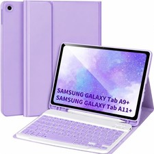 Samsung Galaxy Tab A9+/A11+ 11'' Case, Purple, with Detachable Bluetooth Keyboar picture