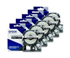 Epson LABELWORKS 203YLBWPX-5PK Tape Cartridge - 5 Unit Case Pack Black on Whi... picture