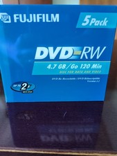 FujiFilm DVD-RW 2x 120 Min 4.7 GB 5 Pack Discs SEALED picture