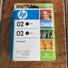 HP 02 Twin Pack Black Vivera Ink Cartridge Expired November 2009 picture