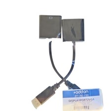 AddOn DisplayPort to VGA Adapter Converter DP++ 1.2 1920x1200 Black 2 pack picture