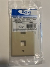 Lot of 6 - ICC Flat 1-Gang 2-Port Cat 5e Ivory Wall Plate IC107F02IV  picture