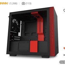 NZXT H210i Mini-ITX Case Black/Red Tempered Glass Steel USB-C CA-H210I-BR picture