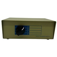 Vintage 4 Way Manual Data Switch Box DB9 Serial 4 Position Share Switch DW-9ABCD picture