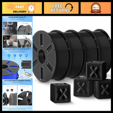 PLA Plus 3D Printer Filament 1.75mm, 1.1kg Bundle, 4-Pack, Black - High Quality picture