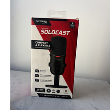 HyperX SoloCast USB Cardioid Condenser Mic, Tap-to-Mute, Stand, Black podcast picture