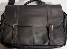 Vintage Samsonite Colonial Leather Classic Flap Over Brief Case 17x13 picture