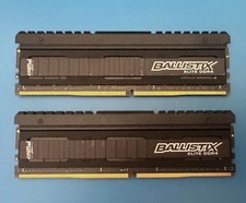 2pcs Crucial Ballistix Elite 8G DDR4 RAM 2666MHZ BLE8G4D26AFEA. 16FBD TESTED picture