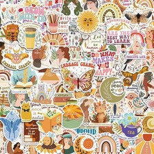 300PCS Boho Motivational Stickers, Vintage Vinyl 6 x 9 inches, picture