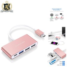 Stylish Rose Gold 4-in-1 USB-C Hub: Fast Charging and Data Transfer Excellence picture