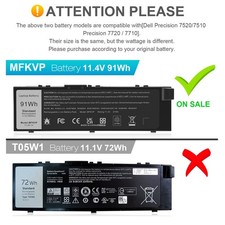 LOT MFKVP Battery For Dell Precision 15 7510 7520 17 7710 7720 M7510 M7710 91Wh picture