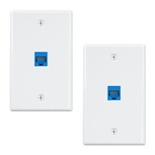 iwillink 2-Pack Cat6 Ethernet Wall Plate, 1-Port RJ45 Wall Plate, Blue picture
