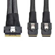 CY SFF-8654 8i 74Pin PCI-E Ultraport Slimline SAS Slim 4.0 to Dual SFF-8087 M... picture