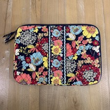 Vera Bradley Happy Snails Laptop Sleeve Inner Pocket Zip Closure Floral Print picture