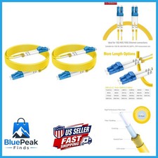 RamboCables-OS2 Single Mode Fiber LC To LC Patch Cables 200ft/61m, 2Pack picture