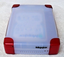 Vintage MAXTOR  External Hard Drive 40GB Untested Red / White picture