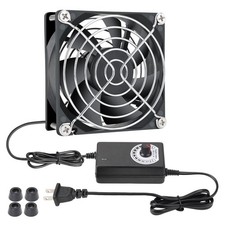KEYFANCLUB 80mm Small Computer Fan with AC Plug, 110V 120V 220V 3.1x3.1x1.0in picture
