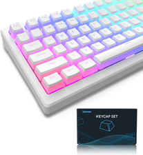 Pudding Keycaps, PBT Shine through Keycaps White 164 Keys Set picture