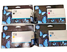 NEW GENUINE SET 4 HP 738 130ml Ink Cartridges 676M6A 676M7A 676M8A 498N8A 2027 picture